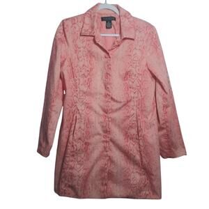 Dialogue Pink Snake Print Chic Jacket Spring Animal Print Size 10